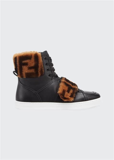 fendi ff flash sneakers|Fendi shearling trimmed sneakers.